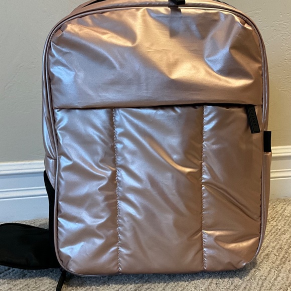 CalPak Luka 15 Inch Laptop Backpack, Rose Gold Metallic - Picture 5 of 7